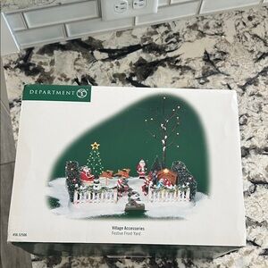 Department 56 Holiday Village Scene with Green and Red Accents